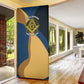 Prince Hall Freemasonry Door Cover Square and Compasses Gold Blue Geometric