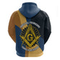 Prince Hall Freemasonry Hoodie Square and Compasses Gold Blue Geometric