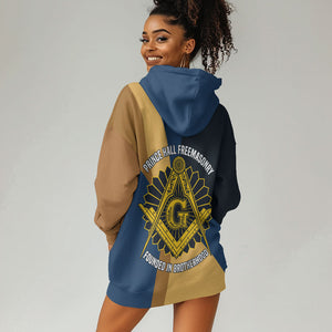 Prince Hall Freemasonry Hoodie Dress Square and Compasses Gold Blue Geometric