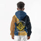 Prince Hall Freemasonry Kid Hoodie Square and Compasses Gold Blue Geometric