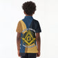 Prince Hall Freemasonry Kid Polo Shirt Square and Compasses Gold Blue Geometric