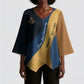 Prince Hall Freemasonry Kimono Sleeve Blouse Square and Compasses Gold Blue Geometric