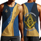 Prince Hall Freemasonry Men Tank Top Square and Compasses Gold Blue Geometric