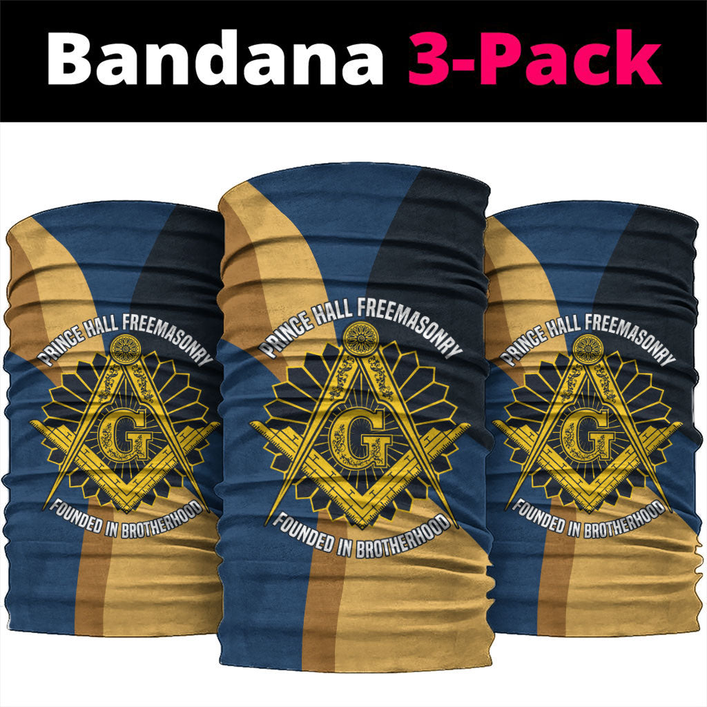 Prince Hall Freemasonry Neck Gaiter Square and Compasses Gold Blue Geometric
