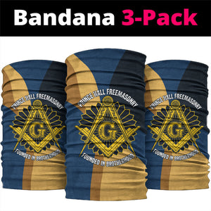 Prince Hall Freemasonry Neck Gaiter Square and Compasses Gold Blue Geometric