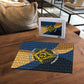 Prince Hall Freemasonry Puzzle Square and Compasses Gold Blue Geometric