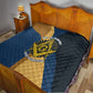 Prince Hall Freemasonry Quilt Square and Compasses Gold Blue Geometric