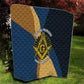 Prince Hall Freemasonry Quilt Square and Compasses Gold Blue Geometric
