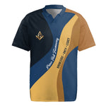 Prince Hall Freemasonry Rugby Jersey Square and Compasses Gold Blue Geometric