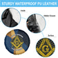 Prince Hall Freemasonry Spare Tire Cover Square and Compasses Gold Blue Geometric
