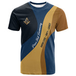 Prince Hall Freemasonry T shirt Square and Compasses Gold Blue Geometric