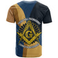 Prince Hall Freemasonry T shirt Square and Compasses Gold Blue Geometric