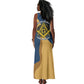 Prince Hall Freemasonry Tank Maxi Dress Square and Compasses Gold Blue Geometric