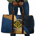 Prince Hall Freemasonry Travel Bag Square and Compasses Gold Blue Geometric