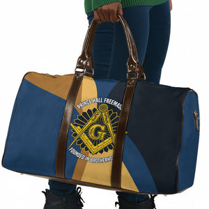 Prince Hall Freemasonry Travel Bag Square and Compasses Gold Blue Geometric
