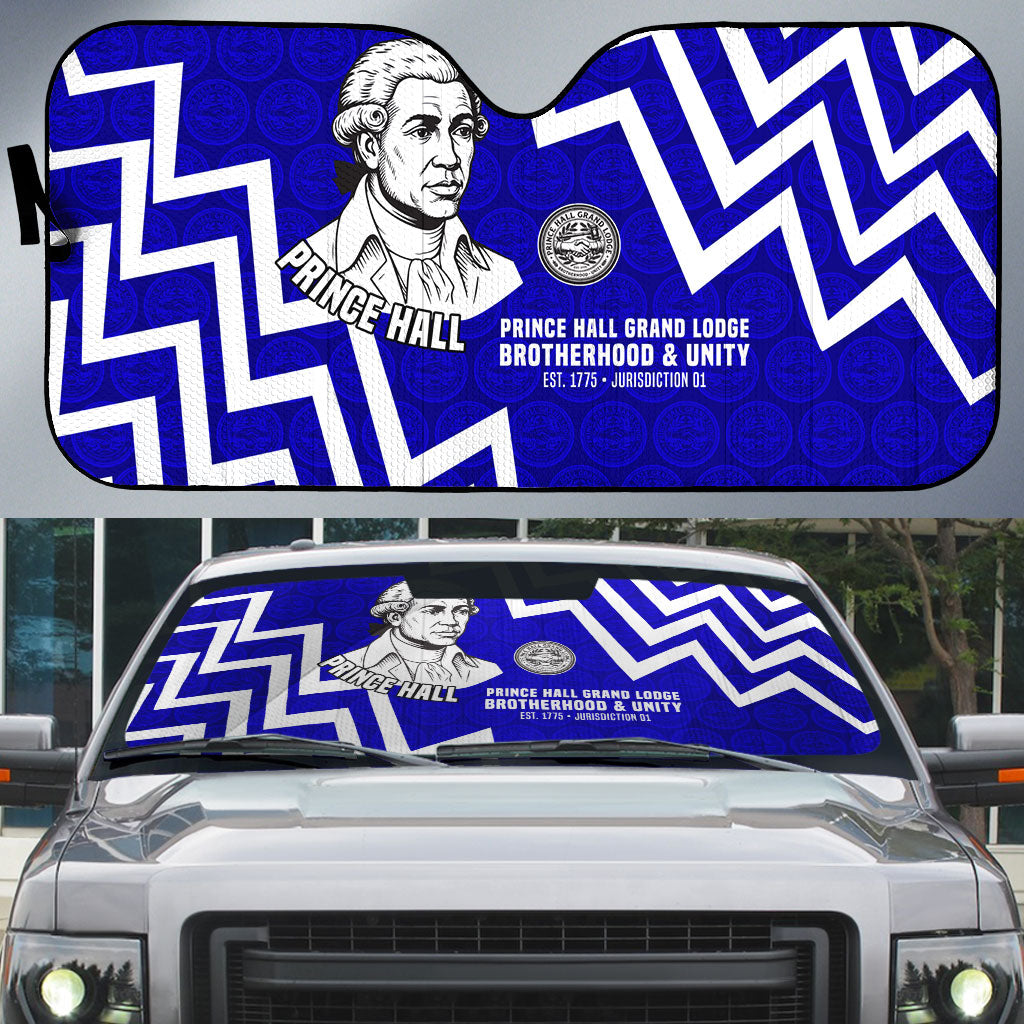 Prince Hall Grand Lodge Auto Sun Shade Founder Portrait Geometric Brotherhood