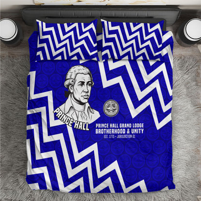 Prince Hall Grand Lodge Bedding Set Founder Portrait Geometric Brotherhood