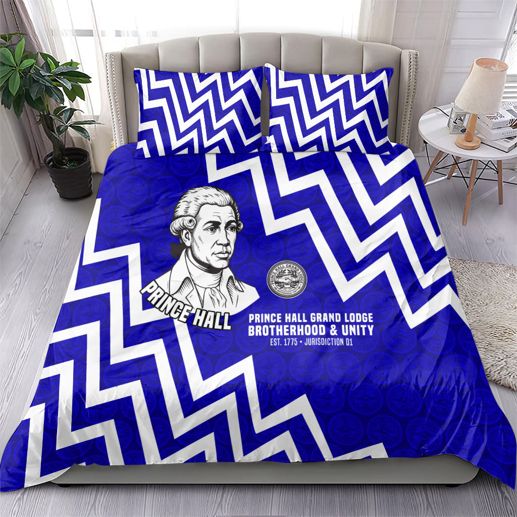 Prince Hall Grand Lodge Bedding Set Founder Portrait Geometric Brotherhood