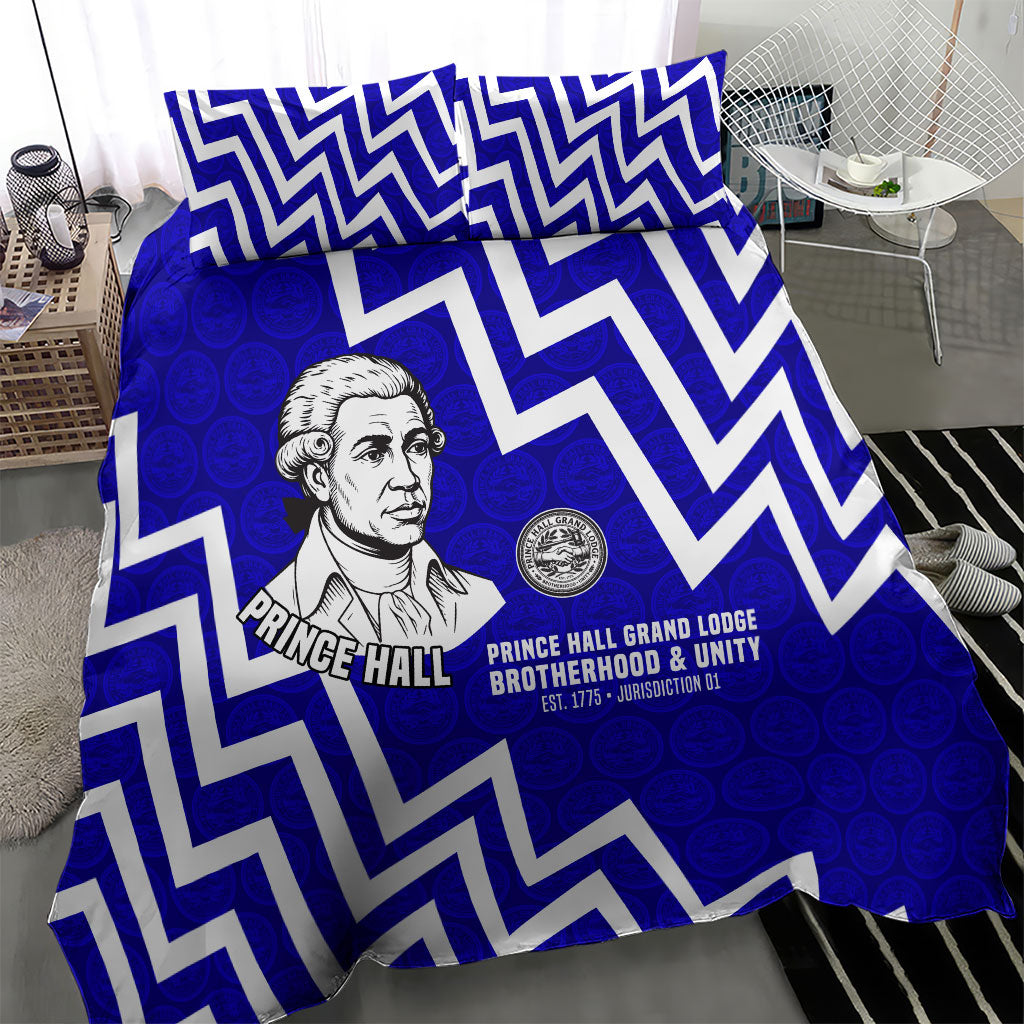 Prince Hall Grand Lodge Bedding Set Founder Portrait Geometric Brotherhood
