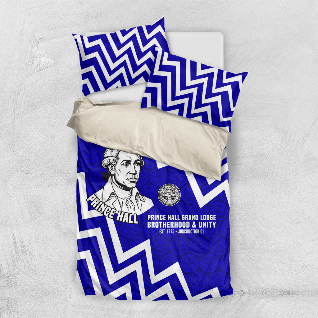 Prince Hall Grand Lodge Bedding Set Founder Portrait Geometric Brotherhood