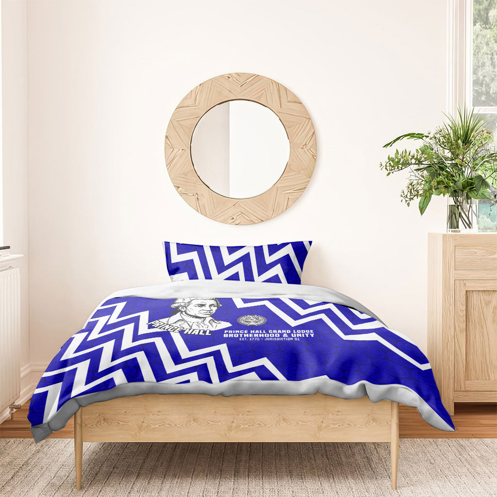 Prince Hall Grand Lodge Bedding Set Founder Portrait Geometric Brotherhood