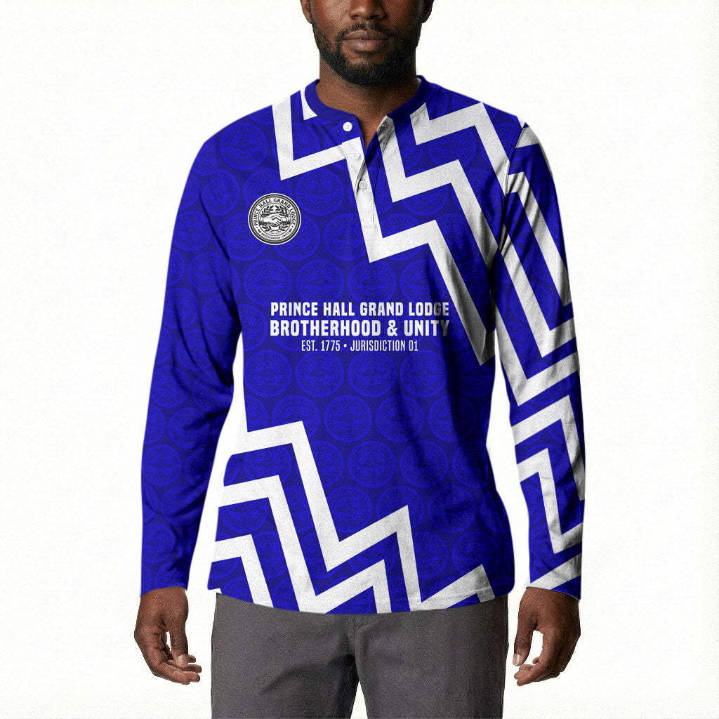 Prince Hall Grand Lodge Button Sweatshirt Founder Portrait Geometric Brotherhood
