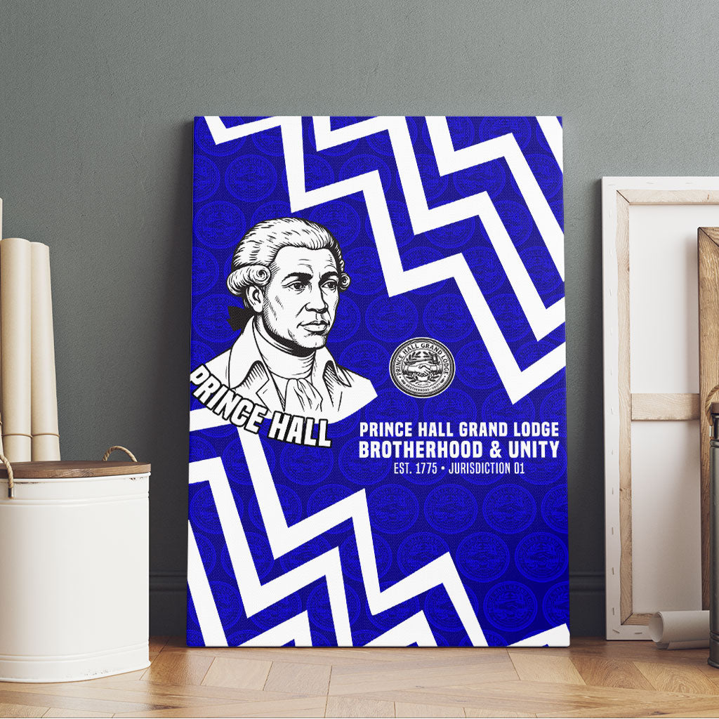 Prince Hall Grand Lodge Canvas Wall Art Founder Portrait Geometric Brotherhood