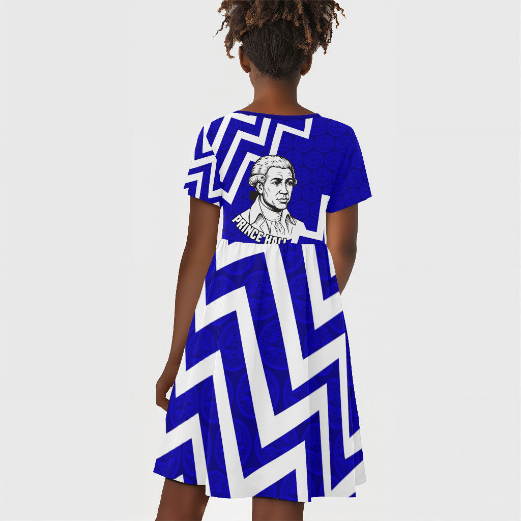 Prince Hall Grand Lodge Kid Short Sleeve Dress Founder Portrait Geometric Brotherhood