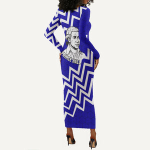Prince Hall Grand Lodge Long Sleeve Bodycon Dress Founder Portrait Geometric Brotherhood