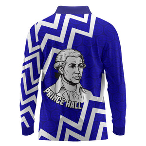 Prince Hall Grand Lodge Long Sleeve Polo Shirt Founder Portrait Geometric Brotherhood