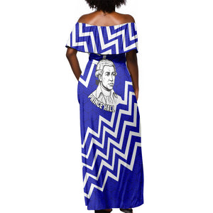 Prince Hall Grand Lodge Off Shoulder Maxi Dress Founder Portrait Geometric Brotherhood