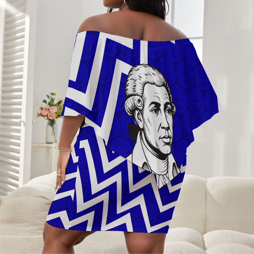 Prince Hall Grand Lodge Off Shoulder Short Dress Founder Portrait Geometric Brotherhood