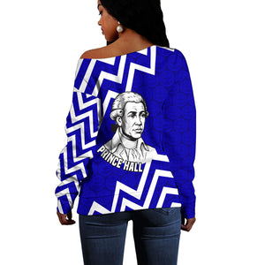 Prince Hall Grand Lodge Off Shoulder Sweater Founder Portrait Geometric Brotherhood