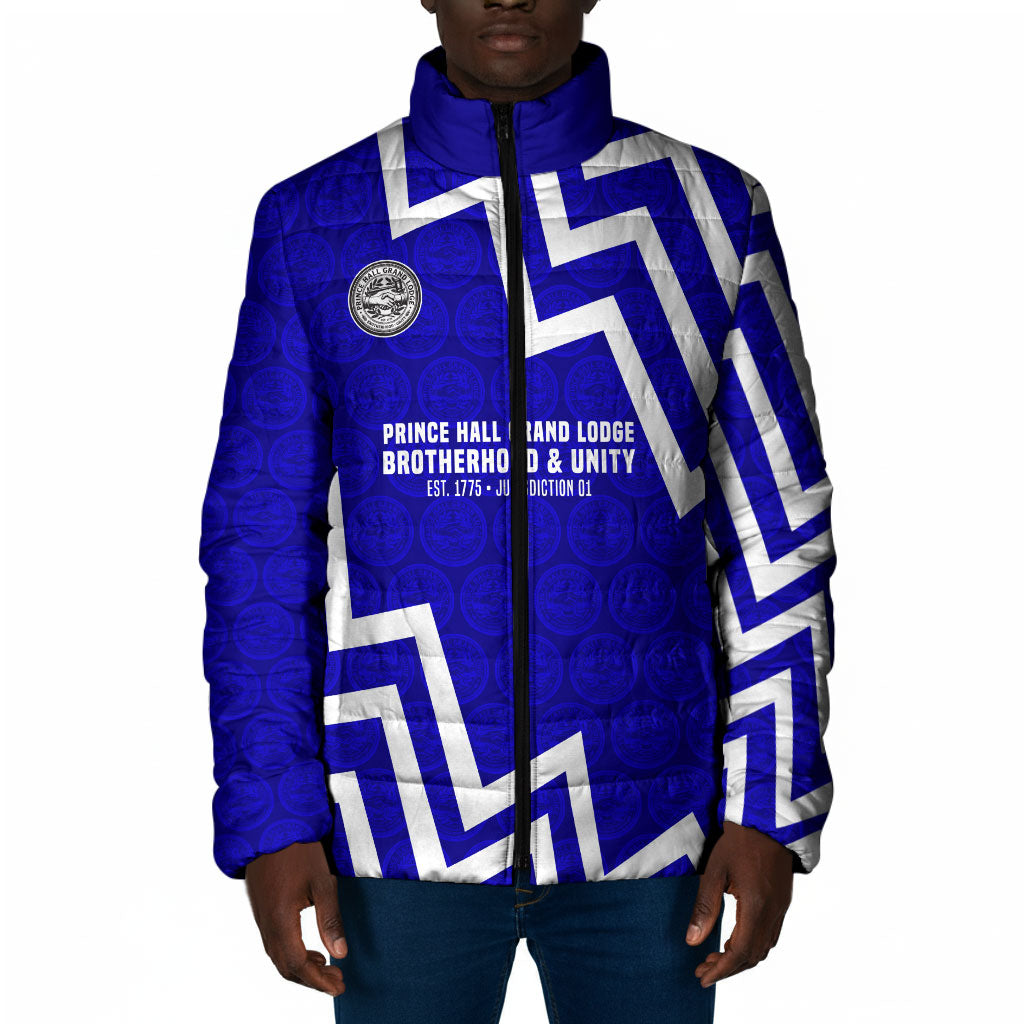 Prince Hall Grand Lodge Padded Jacket Founder Portrait Geometric Brotherhood