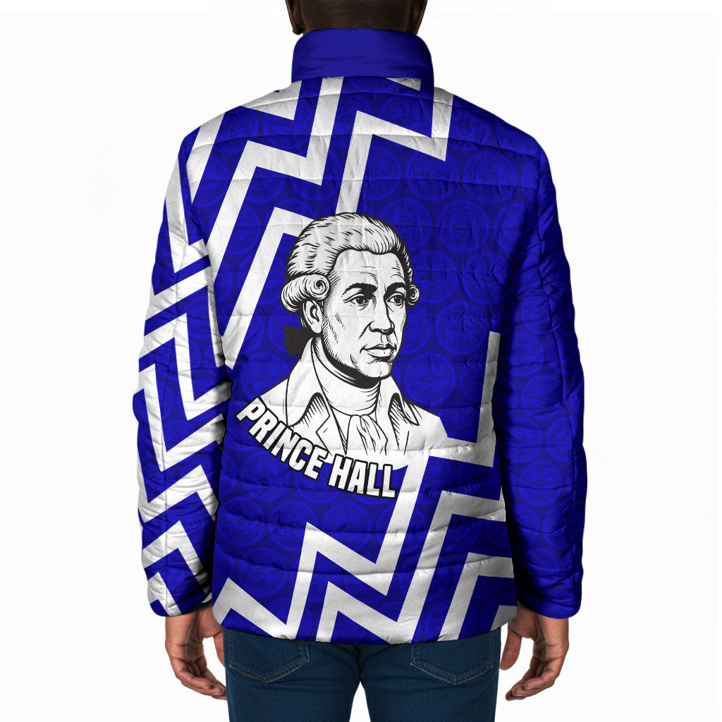 Prince Hall Grand Lodge Padded Jacket Founder Portrait Geometric Brotherhood