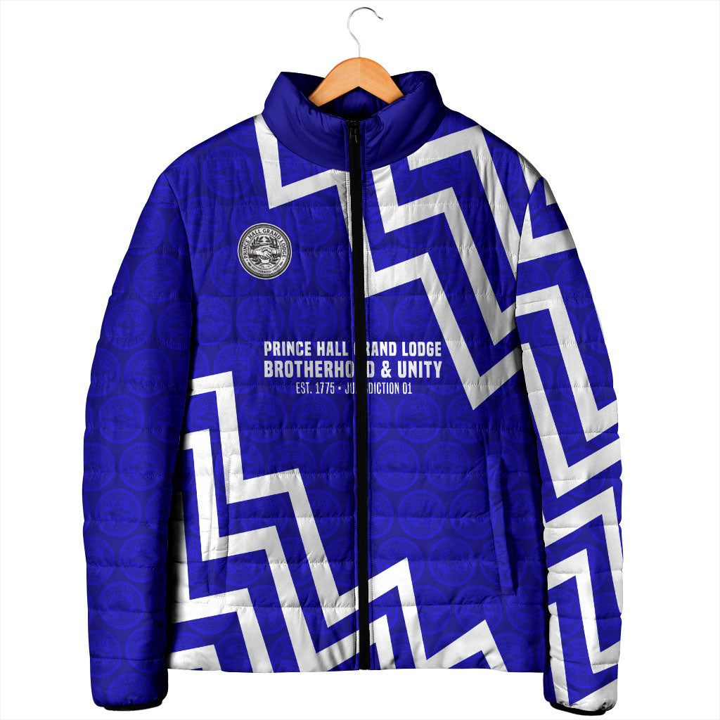 Prince Hall Grand Lodge Padded Jacket Founder Portrait Geometric Brotherhood