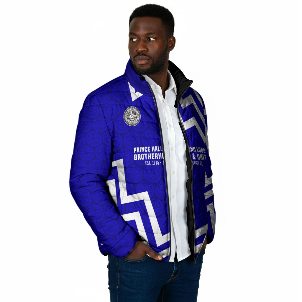 Prince Hall Grand Lodge Padded Jacket Founder Portrait Geometric Brotherhood