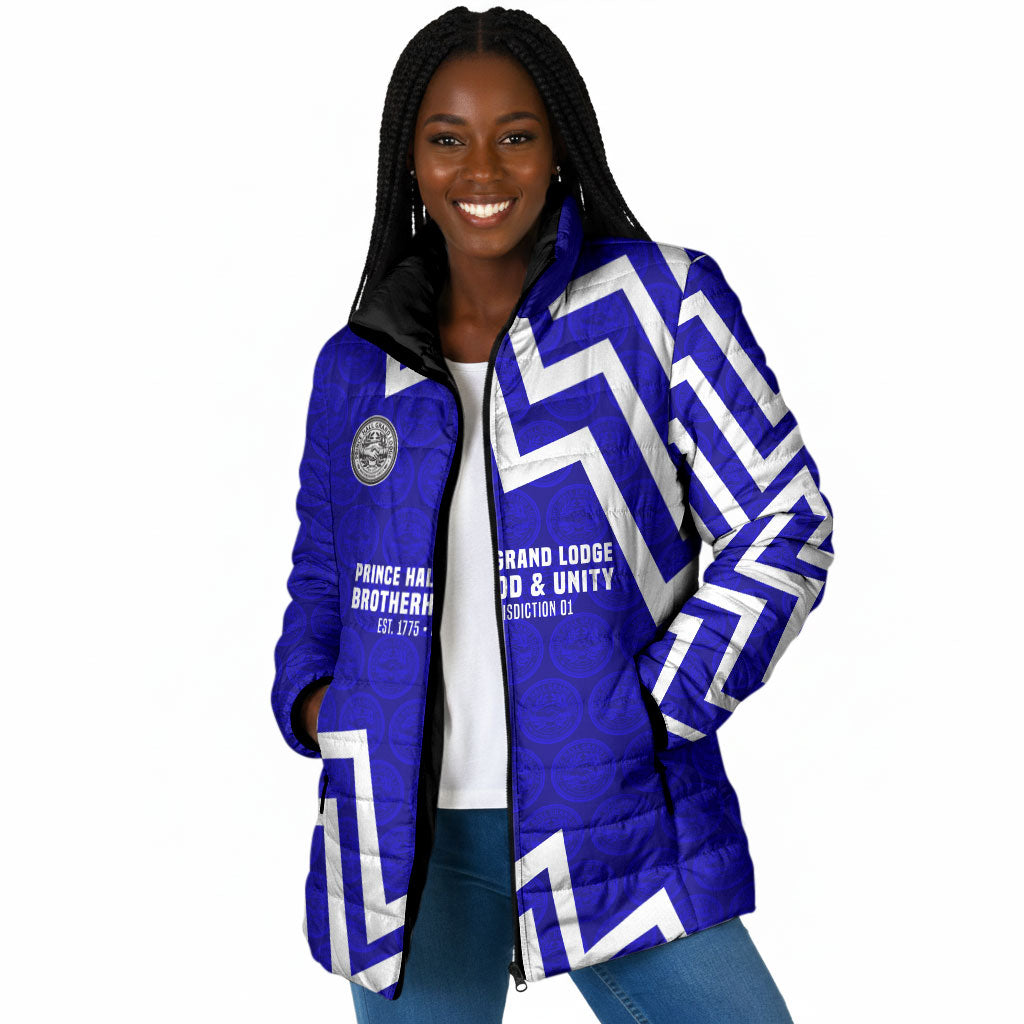 Prince Hall Grand Lodge Padded Jacket Founder Portrait Geometric Brotherhood