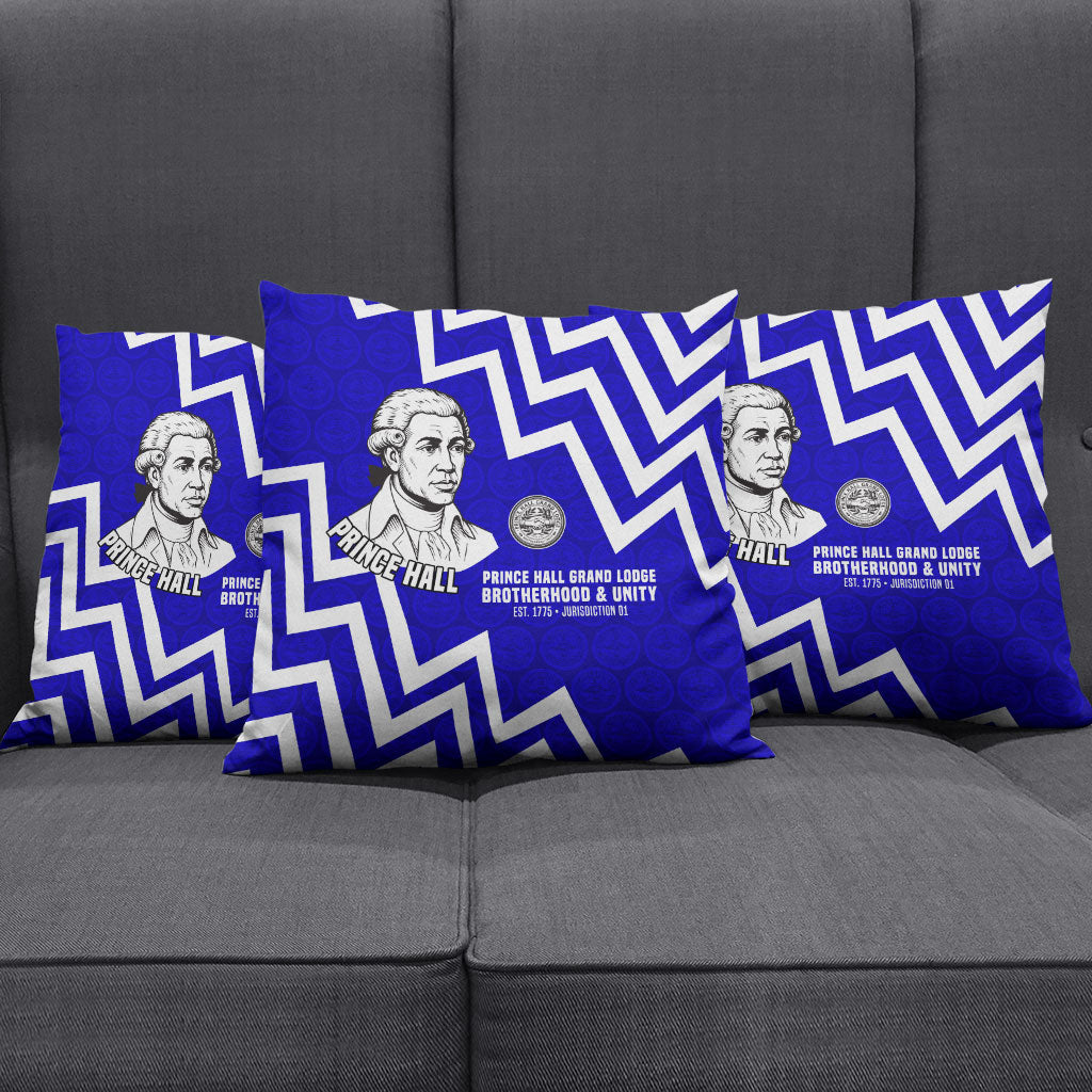 Prince Hall Grand Lodge Pillow Cover Founder Portrait Geometric Brotherhood