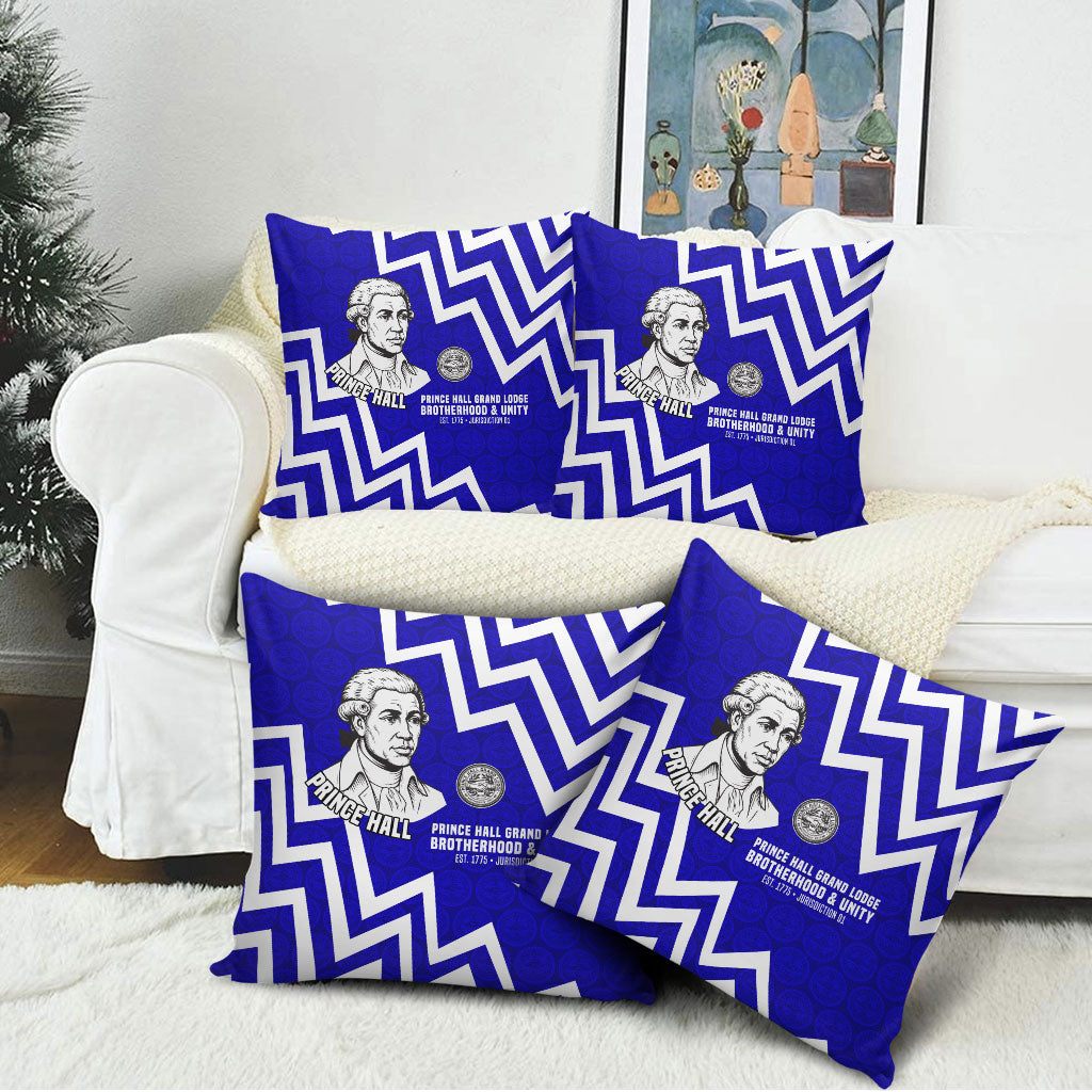 Prince Hall Grand Lodge Pillow Cover Founder Portrait Geometric Brotherhood