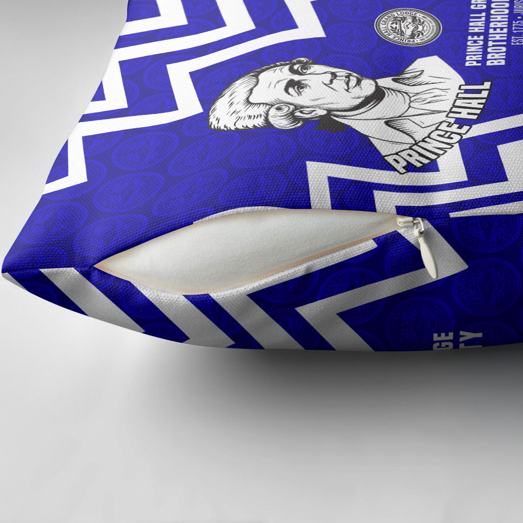Prince Hall Grand Lodge Pillow Cover Founder Portrait Geometric Brotherhood