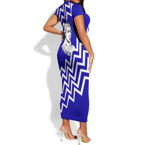 Prince Hall Grand Lodge Short Sleeve Bodycon Dress Founder Portrait Geometric Brotherhood