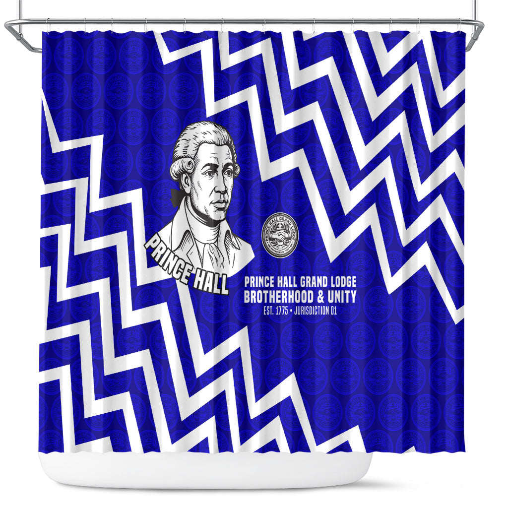 Prince Hall Grand Lodge Shower Curtain Founder Portrait Geometric Brotherhood