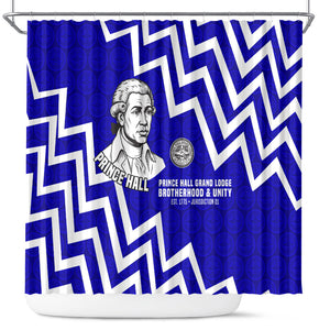 Prince Hall Grand Lodge Shower Curtain Founder Portrait Geometric Brotherhood