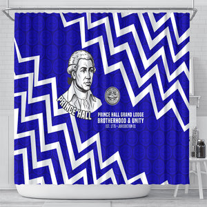 Prince Hall Grand Lodge Shower Curtain Founder Portrait Geometric Brotherhood