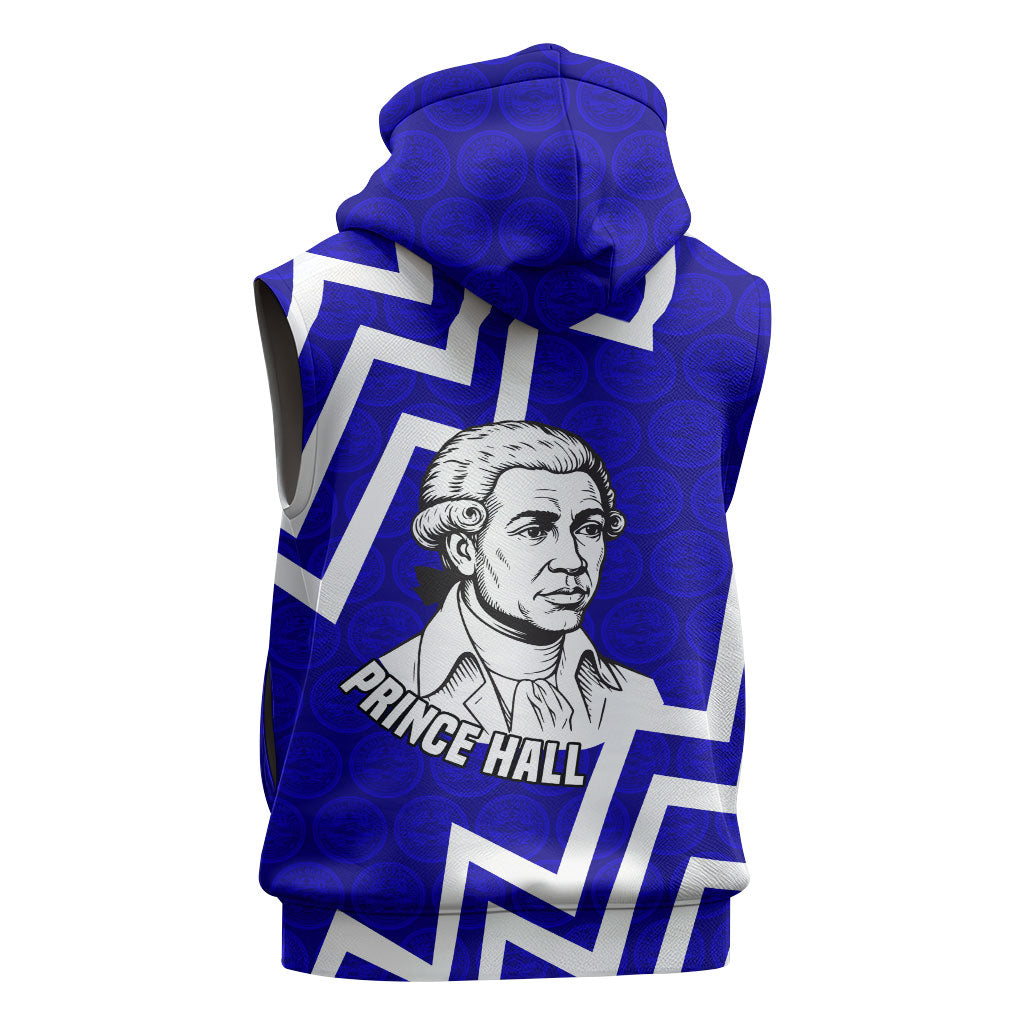 Prince Hall Grand Lodge Sleeveless Hoodie Founder Portrait Geometric Brotherhood