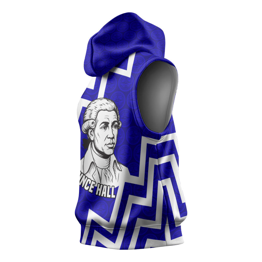 Prince Hall Grand Lodge Sleeveless Hoodie Founder Portrait Geometric Brotherhood