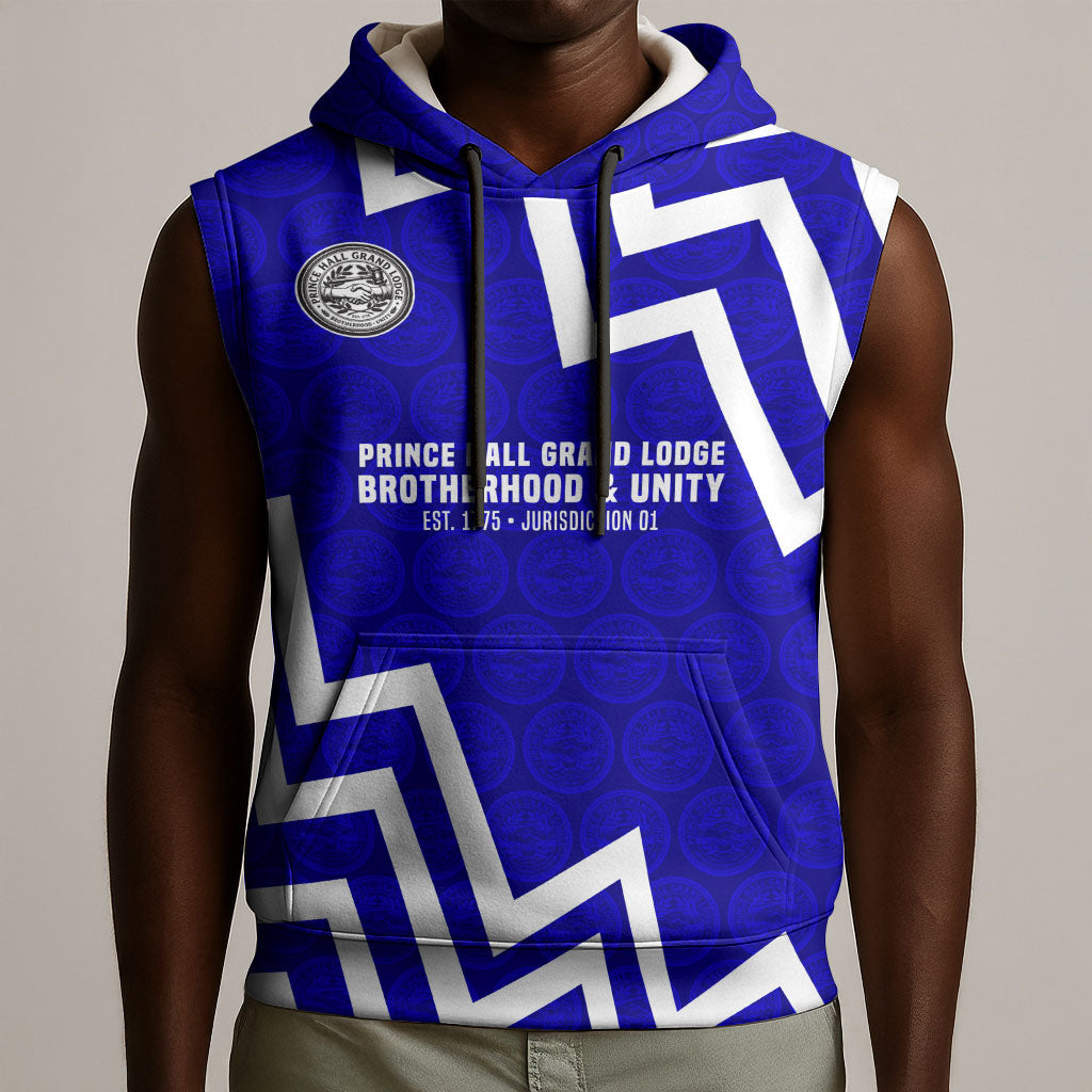 Prince Hall Grand Lodge Sleeveless Hoodie Founder Portrait Geometric Brotherhood