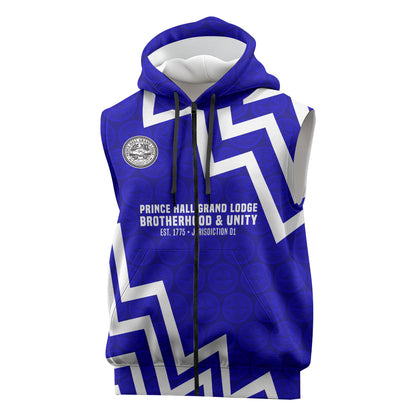 Prince Hall Grand Lodge Sleeveless Zip Hoodie Founder Portrait Geometric Brotherhood
