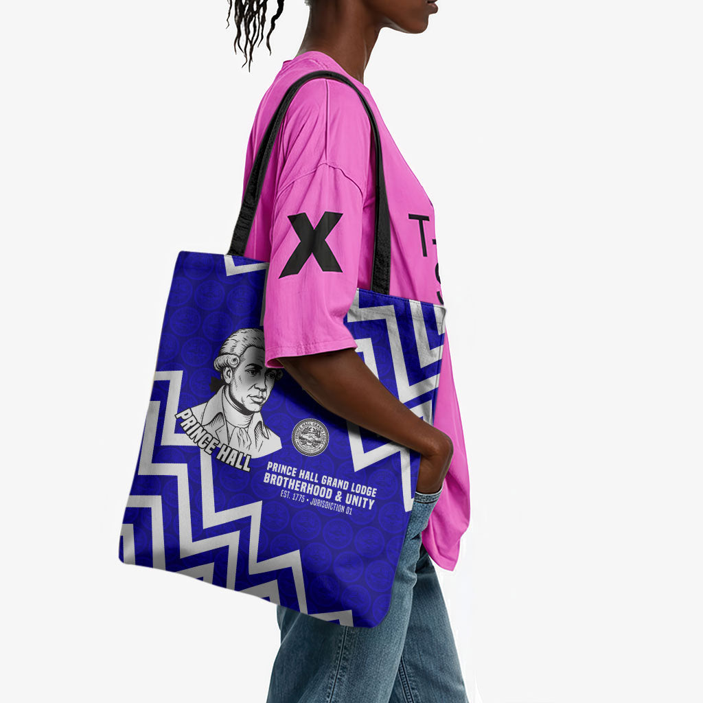 Prince Hall Grand Lodge Tote Bag Founder Portrait Geometric Brotherhood